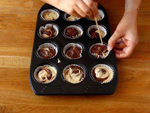 Muffin marmer - Persiapan langkah 5