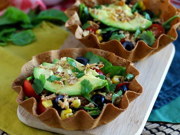 Bagaimana cara membuat mangkuk tortilla? Salad yang mudah tanpa perlu dicuci! - Persiapan langkah 5
