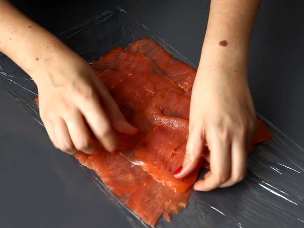 Salmon roll dengan ricotta dan pistachio - Persiapan langkah 3