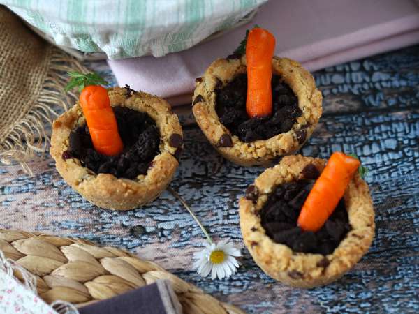 Cangkir kue dengan topping cokelat ganache, gaya pot wortel - Persiapan langkah 8