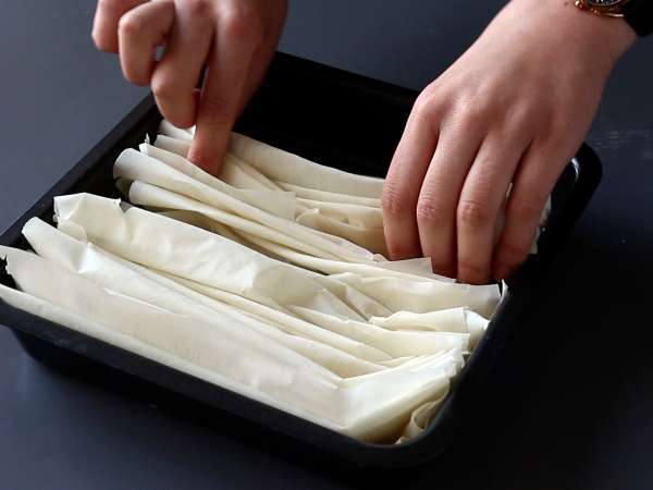 Kue crinkle, kue super renyah yang mudah dibuat - Laz Borek turc facile - Persiapan langkah 2