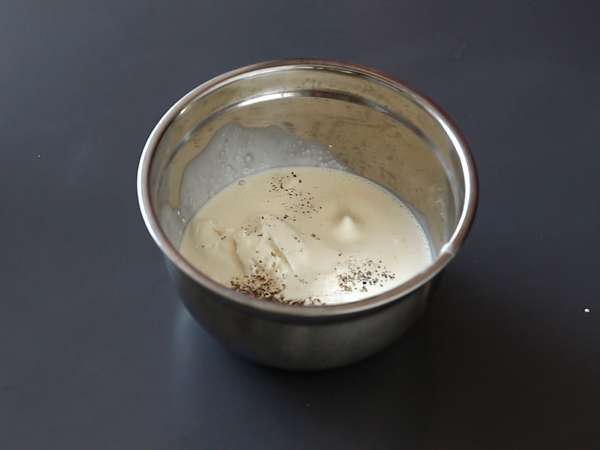 Verrines vegetarian: krim sup kacang polong, remahan parmesan, dan krim mascarpone - Persiapan langkah 5