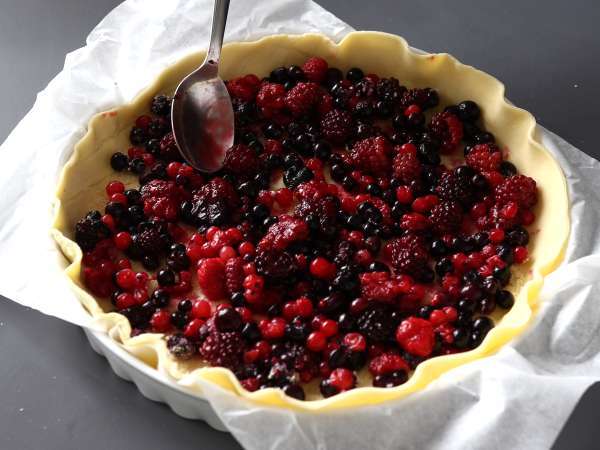 Kue tart remah buah merah ekspres - Persiapan langkah 3