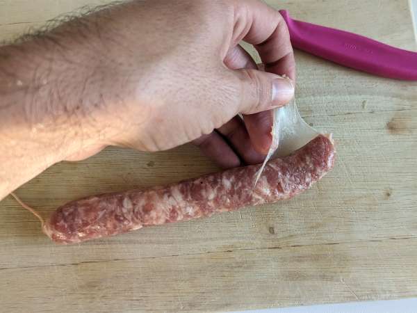 Pasta dengan labu dan sosis - Persiapan langkah 1