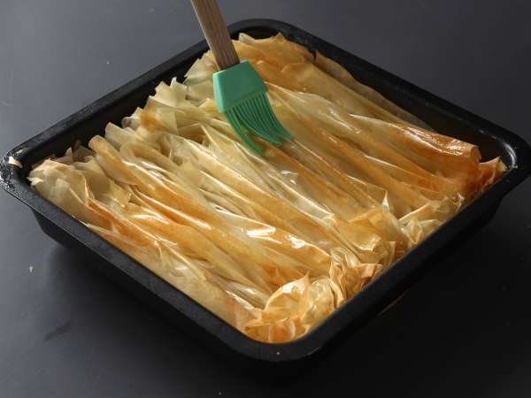 Kue crinkle yang gurih dengan keju kambing dan madu - Persiapan langkah 4