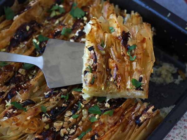 Kue crinkle yang gurih dengan keju kambing dan madu - Persiapan langkah 9