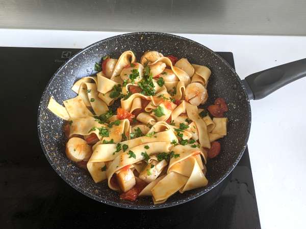 Pasta dengan kerang, hidangan pertama seafood yang elegan - Persiapan langkah 6