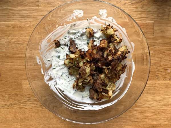 Mentimun dan salad kentang renyah - Persiapan langkah 6