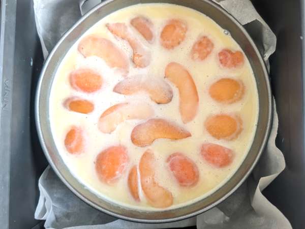 Clafoutis aprikot dengan Penggorengan Udara - Persiapan langkah 5
