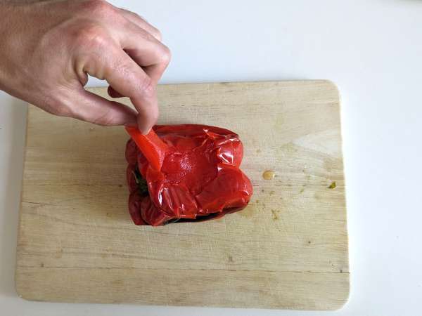 Hummus cabai merah - Persiapan langkah 4