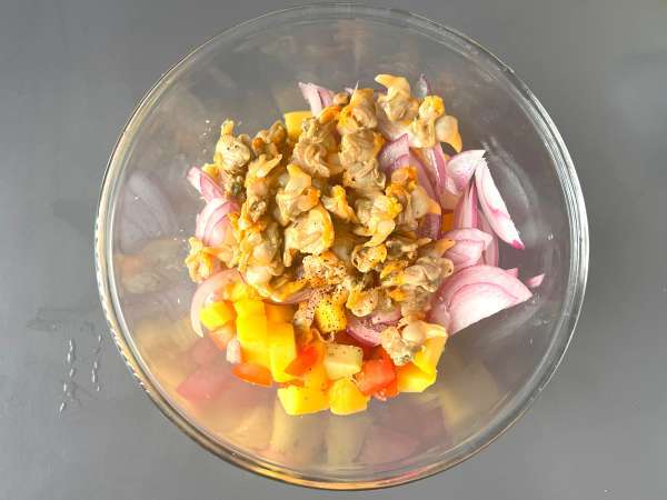 Ceviche dengan kerang kalengan - Persiapan langkah 2