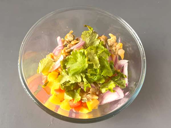 Ceviche dengan kerang kalengan - Persiapan langkah 3