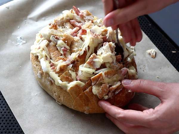 Roti landak isi ala tartiflette - Persiapan langkah 8