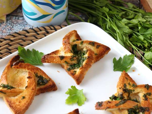 Roti bawang putih gaya bintang dengan roti sandwich - Persiapan langkah 13