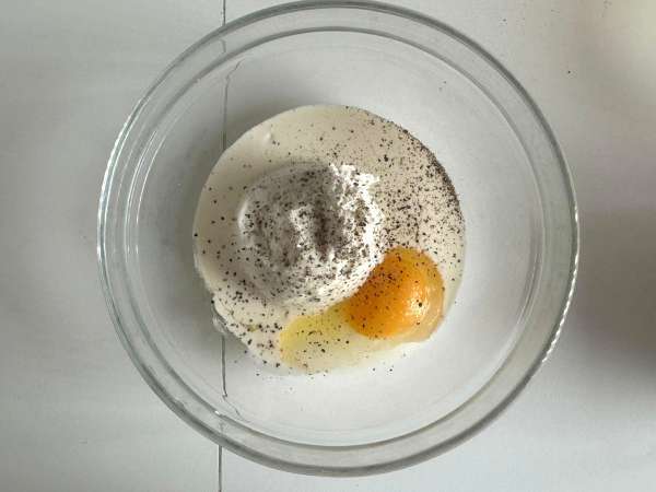 Kue puff bayam dan keju kambing mini - Persiapan langkah 2