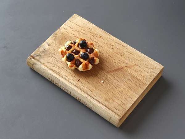 Wafel buah, cokelat, dan krim kocok - Persiapan langkah 4