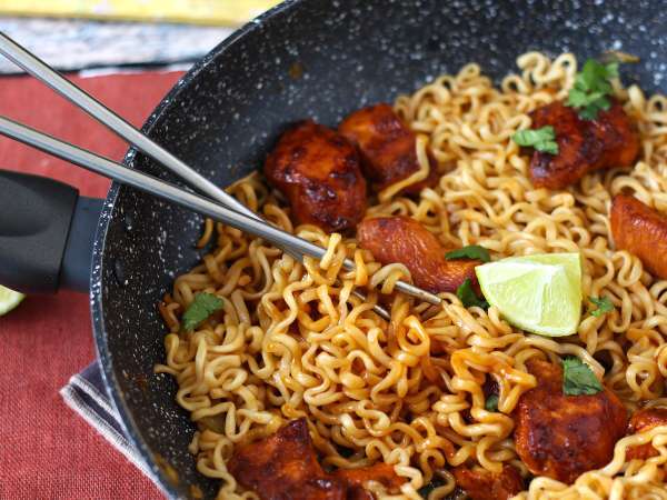 Cara memasak mie jeruk nipis buldak habanero, resep dengan ayam yang diasinkan! - Persiapan langkah 13