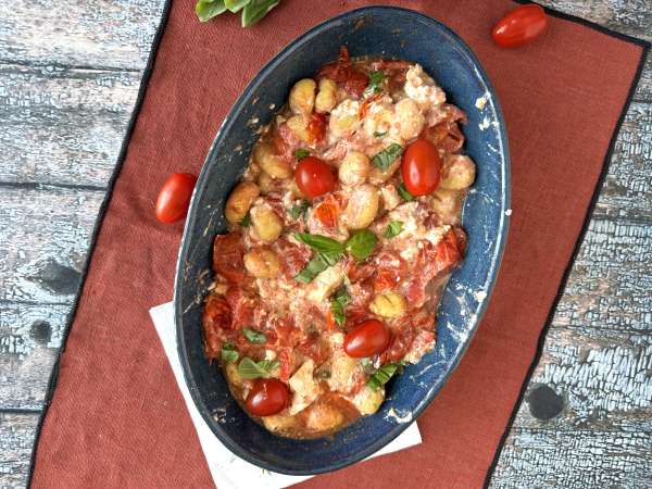 Gnocchi feta panggang dengan Airfryer, hidangan super cepat dengan tomat ceri dan feta! - Persiapan langkah 7