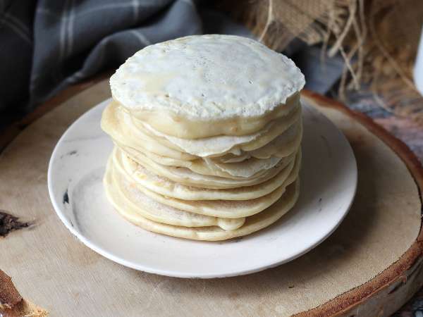 Pancake vegan lembut dengan telur rami: resep mudah dan bebas telur - Persiapan langkah 9