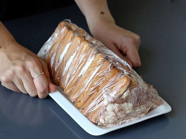 Log berbentuk tiramisu tanpa cetakan untuk pecinta kopi - Persiapan langkah 9