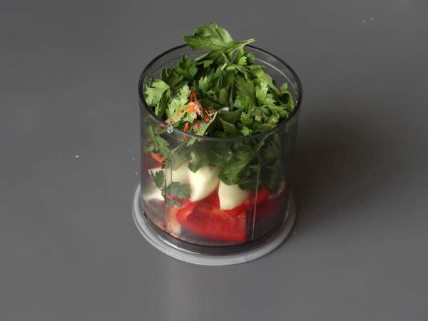 Tusuk sate kebab lavash dengan tortilla, mudah dimasak di dalam airfryer! - Persiapan langkah 1