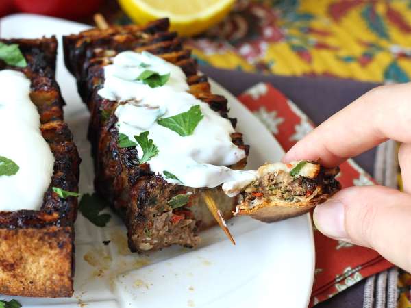 Tusuk sate kebab lavash dengan tortilla, mudah dimasak di dalam airfryer! - Persiapan langkah 11