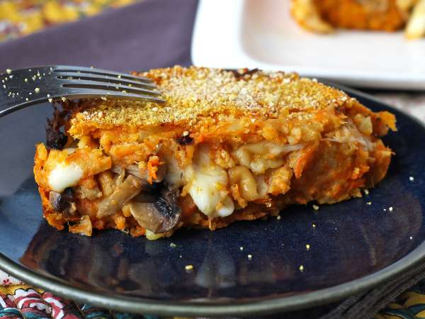 Meatloaf labu dengan jamur dan keju scamorza berserabut: resep panggang yang enak dan mudah - Persiapan langkah 14