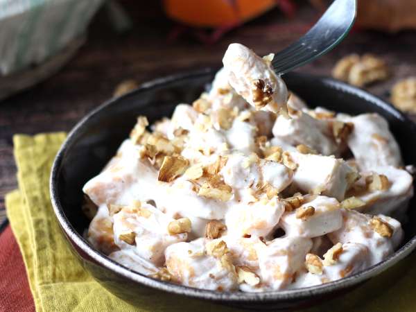 Gnocchi labu yang lembut dengan Philadelphia dan kacang kenari yang renyah - Persiapan langkah 8