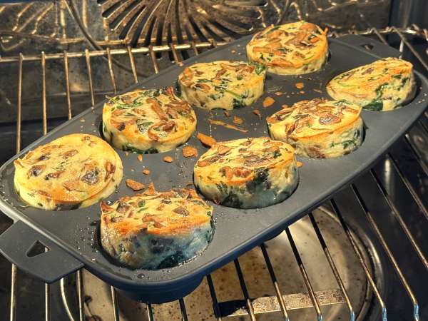 Bayam dan jamur flan - Persiapan langkah 11