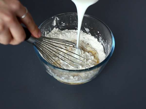 Pancake tagliatelle dengan cokelat dan kacang! - Persiapan langkah 1