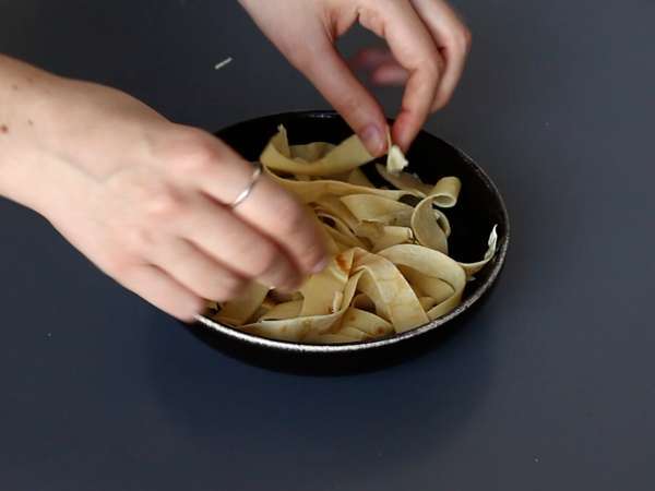 Pancake tagliatelle dengan cokelat dan kacang! - Persiapan langkah 6