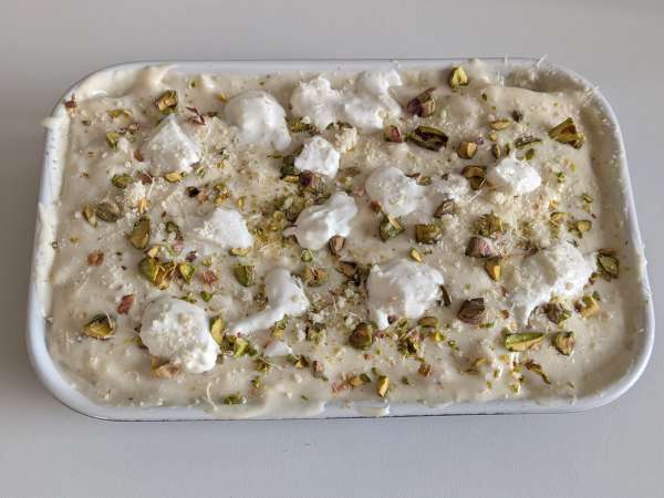 Lasagna salmon dengan burrata dan pistachio yang lembut dan renyah - Persiapan langkah 7