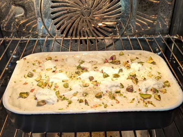 Lasagna salmon dengan burrata dan pistachio yang lembut dan renyah - Persiapan langkah 8