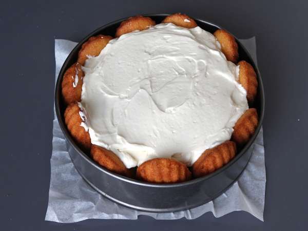 Charlotte buah merah dengan madeleine - Persiapan langkah 8