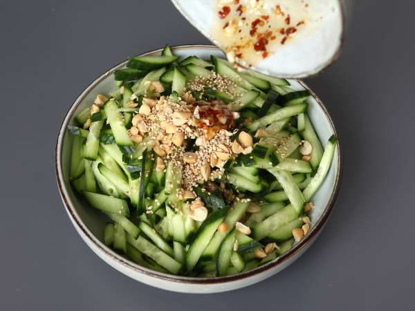 Salad mentimun pedas dengan kacang tanah - Persiapan langkah 7