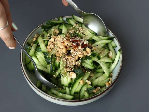 Salad mentimun pedas dengan kacang tanah - Persiapan langkah 8