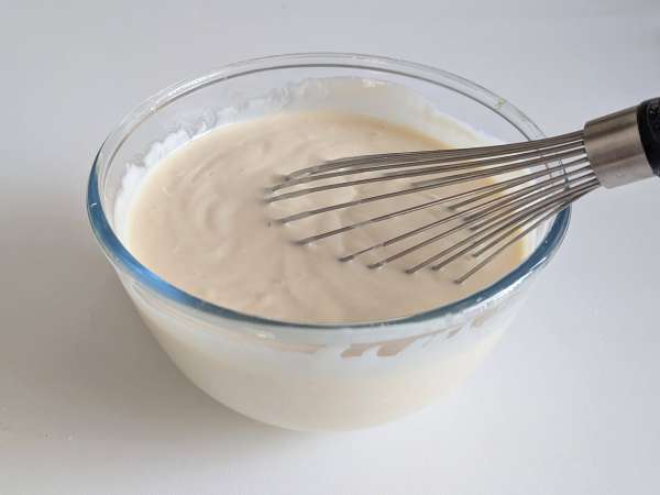 Flan cheesecake lembut dengan aprikot - Persiapan langkah 3