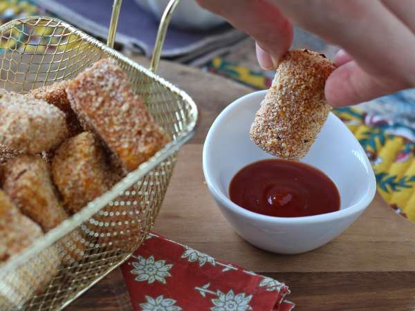 Nugget tahu yang dimasak dengan air fryer - Persiapan langkah 8