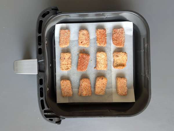 Nugget tahu renyah dan kacang panjang ala Thailand yang dimasak dengan air fryer - Persiapan langkah 5