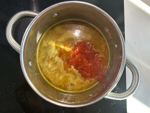 Kari lentil merah muda dengan santan: resep mudah dan lembut - Persiapan langkah 5