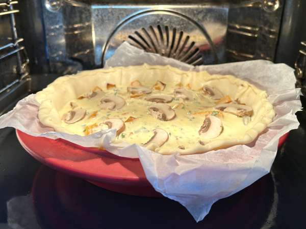 Quiche Jamur dan Labu Potimarron - Persiapan langkah 9