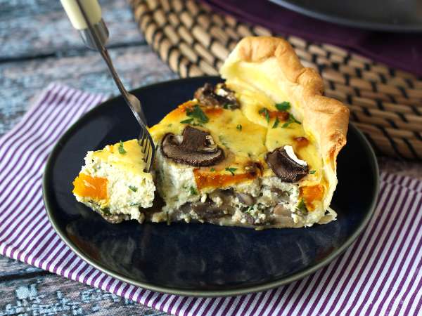 Quiche Jamur dan Labu Potimarron - Persiapan langkah 10