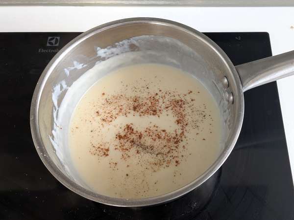 Pasta panggang dengan labu, jamur, dan saus bechamel - Persiapan langkah 6