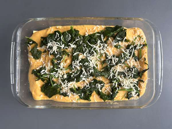 Lasagna dengan labu butternut, bayam, dan ricotta - Persiapan langkah 6