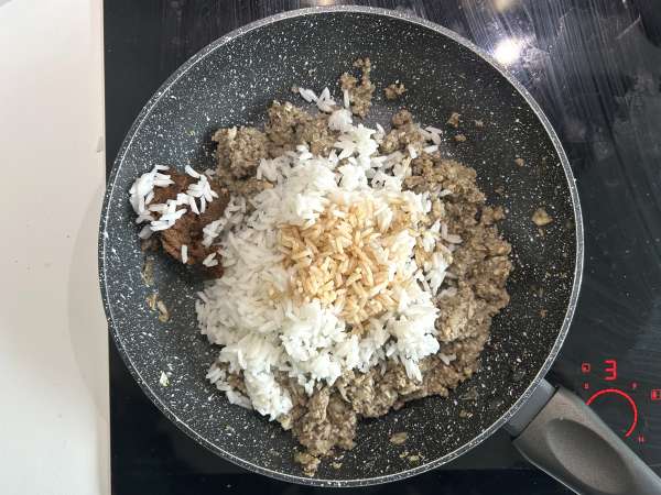 Kubis isi vegetarian dengan jamur, nasi, dan miso - Persiapan langkah 5