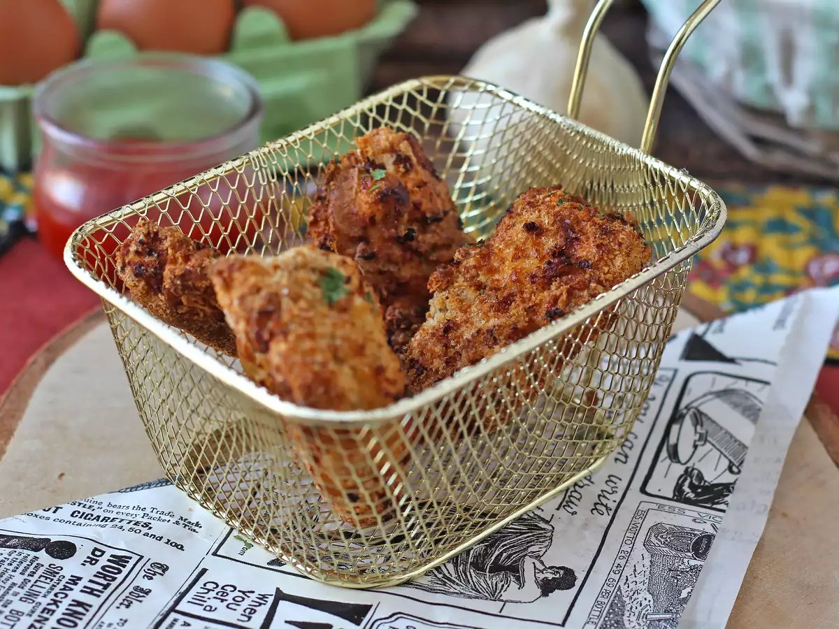 Ayam dilapisi tepung roti di Air Fryer: mudah dan siap dalam 20 menit - foto 6