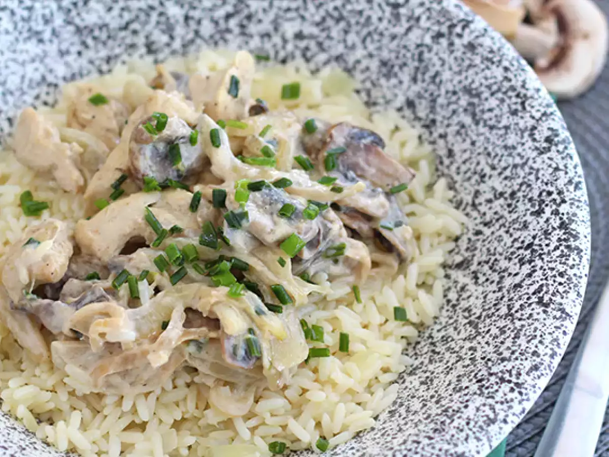 Ayam krim dengan jamur - foto 2