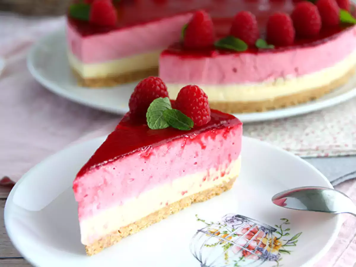 Bavarois raspberry cokelat putih (langkah-langkah dan video) - foto 2