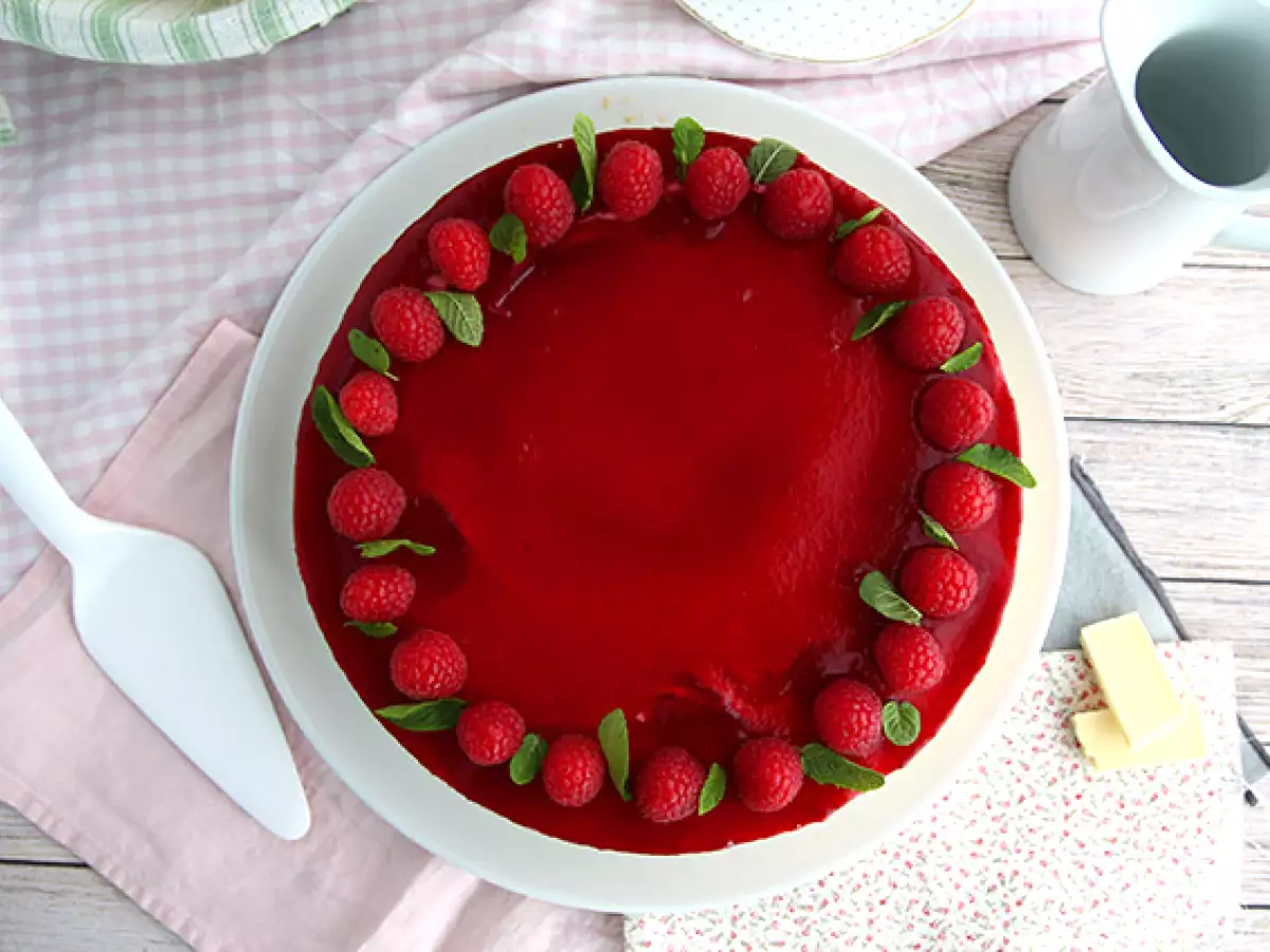 Bavarois raspberry cokelat putih (langkah-langkah dan video) - foto 5