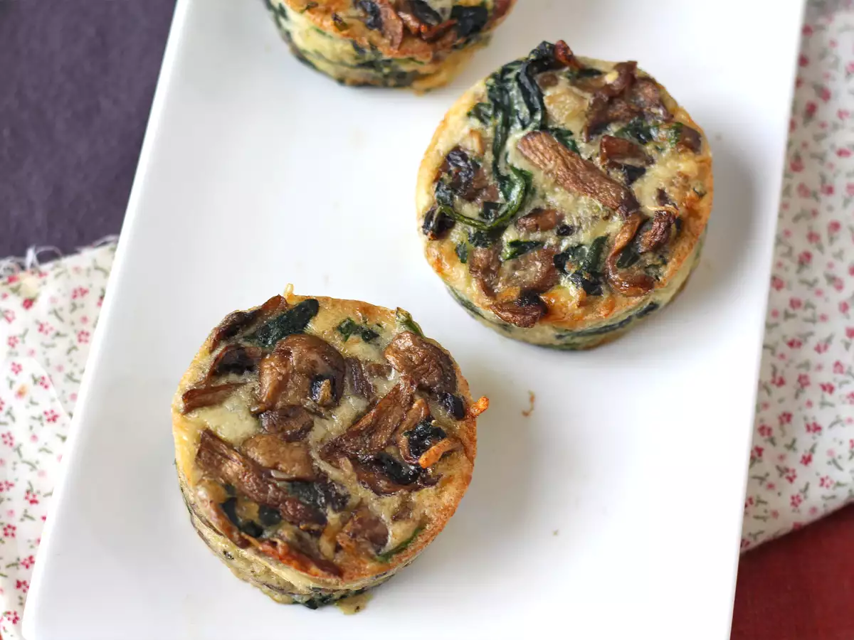 Bayam dan jamur flan - foto 2